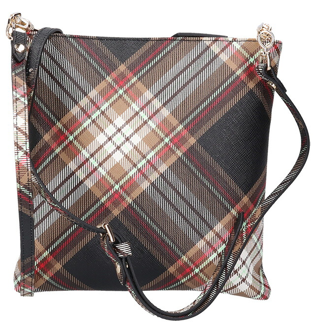 ヴィヴィアン ウエストウッド ショルダーバッグ レディース ブランド Vivienne Westwood ダービー クロスボディ 51160005U D101 TARTAN BROWN BLACK バッグ ビビアン 斜めがけ 高級 おしゃれ プレゼント 女性 実用的 かわいい