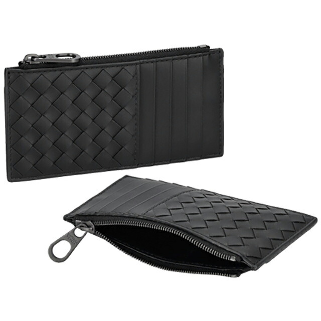 ボッテガ・ヴェネタ コインケース メンズ BOTTEGA VENETA イントレチャート 566430 V47W1 1275 ブラック 小銭入れ 小さい ブランド 高級 おしゃれ プレゼント 実用的