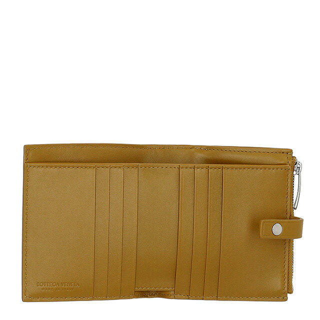 ボッテガ・ヴェネタ 二つ折り財布 レディース ブランド BOTTEGA VENETA イントレチャート レザー 600270-V48A1 ブラウン ウォレット 高級 おしゃれ プレゼント 実用的