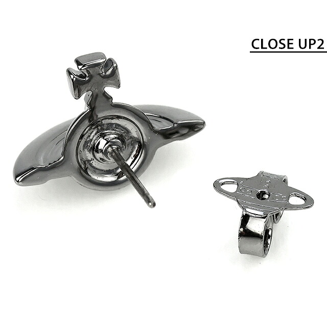 ヴィヴィアン ウエストウッド ピアス レディース Vivienne Westwood ロゴ スタッド 両耳用 62010038-S001 ガンメタル アクセサリー ビビアン ジュエリー ブランド 高級 おしゃれ プレゼント 女性 実用的 かわいい