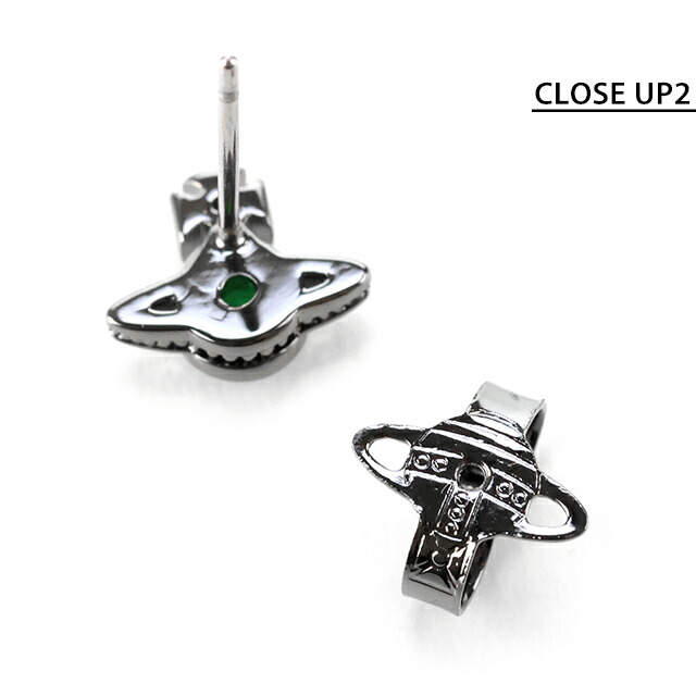 ヴィヴィアン ウエストウッド ピアス メンズ レディース ブランド Vivienne Westwood ロンドンオーブシングルピアス スタッド 片耳用 62010239 02S139 ガンメタル グリーン アクセサリー ビビアン