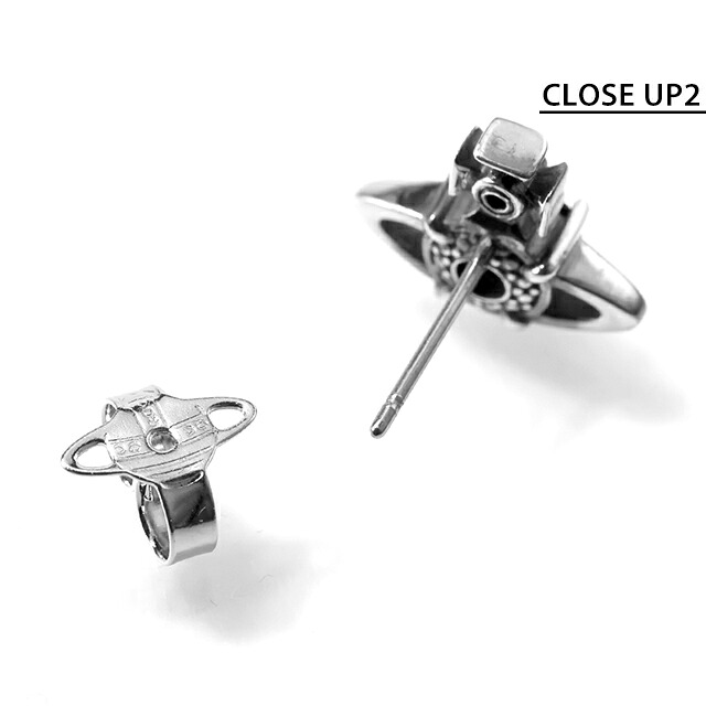 ヴィヴィアン ウエストウッド ピアス メンズ レディース Vivienne Westwood MAN レイナ REINA ロゴ スタッド 片耳用 6201032G 02Q140 ブラック シルバー アクセサリー ビビアン ジュエリー ブランド 高級 おしゃれ プレゼント 男性 実用的 かっこいい