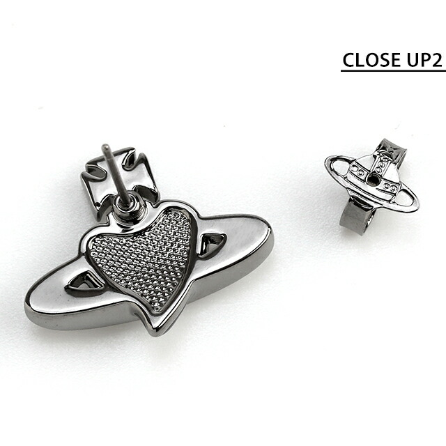 ヴィヴィアン ウエストウッド ピアス メンズ レディース ブランド Vivienne Westwood ディアマンテハート 真鍮 スタッド 片耳用 6201033R-02S322 ガンメタル アクセサリー ビビアン