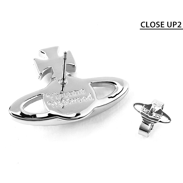 ヴィヴィアン ウエストウッド ピアス レディース ブランド Vivienne Westwood メイフェアバスレリーフ ロゴ スタッド 両耳用 6201035E-02W110 シルバー アクセサリー ビビアン