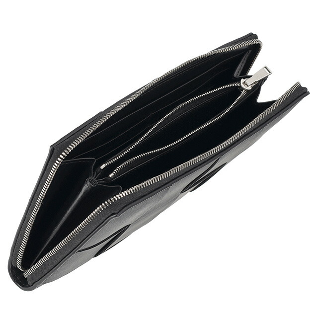 ボッテガ・ヴェネタ 長財布 メンズ BOTTEGA VENETA マキシイントレチャート レザー 651368 V3UO1 8803 ブラック ウォレット ブランド 高級 おしゃれ プレゼント 実用的