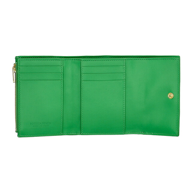 ボッテガ・ヴェネタ 三つ折り財布 三折財布 レディース ブランド BOTTEGA VENETA レザー Italy 651372-V3UO1 3722 グリーン