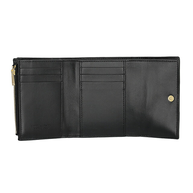 ボッテガ・ヴェネタ 三つ折り財布 三折財布 レディース ブランド BOTTEGA VENETA レザー Italy 651372-V3UO1 8425 ブラック