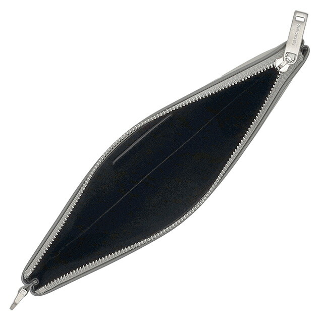 フェラガモ ポーチ メンズ レディース Ferragamo 661466CALF NE AG 776 211 グレー／ブラック 持ち歩き 小さい 小物入れ ブランド 高級 おしゃれ プレゼント 男性 実用的 かっこいい