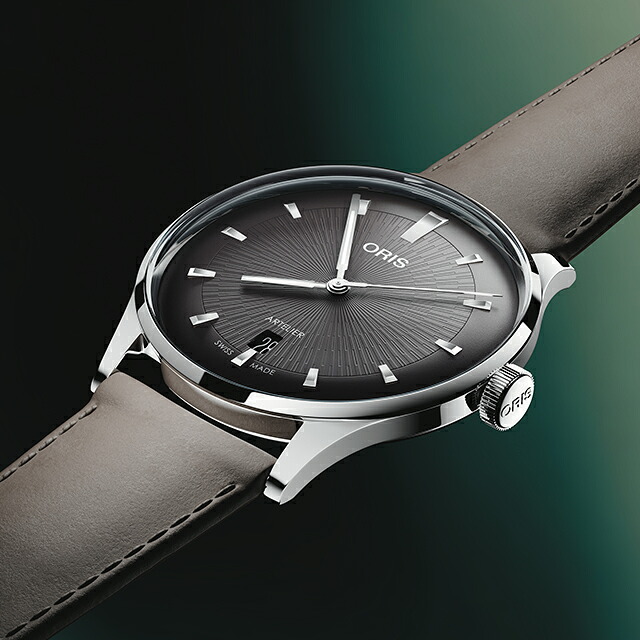 オリス アートリエ デイト 38mm 自動巻き 腕時計 ブランド メンズ ORIS 01 733 7810 4054-07 6 20 18FC アナログ ダークブラウン ブラウン スイス製 高級 おしゃれ 防水 プレゼント 男性 実用的