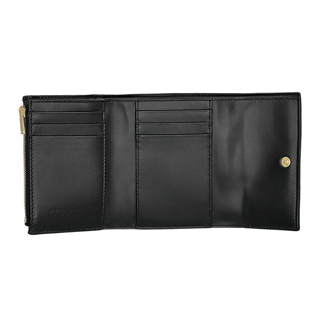 ボッテガ・ヴェネタ 三つ折り財布 三折財布 レディース ブランド BOTTEGA VENETA レザー Italy 750245-V3UO1 8425 ブラック