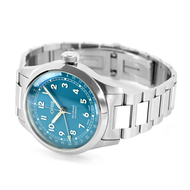 オリス ビッククラウン ポインターデイト 40mm 自動巻き 腕時計 ブランド メンズ ORIS 01 754 7798 4065-07 8 20 06 アナログ ブルー スイス製 高級 おしゃれ 防水 プレゼント 男性 実用的