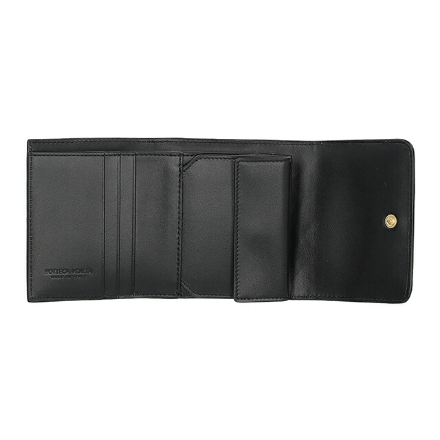 ボッテガ・ヴェネタ 三つ折り財布 三折財布 レディース ブランド BOTTEGA VENETA レザー Italy 776033-V3UH1 8425 ブラック