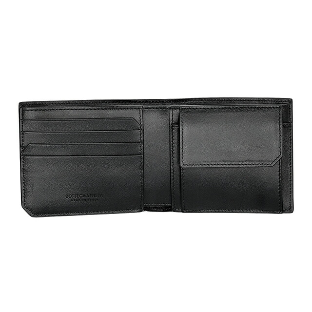 ボッテガ・ヴェネタ 二つ折り財布 二折財布 メンズ ブランド BOTTEGA VENETA Italy 805654-V69G1 8803 ブラック
