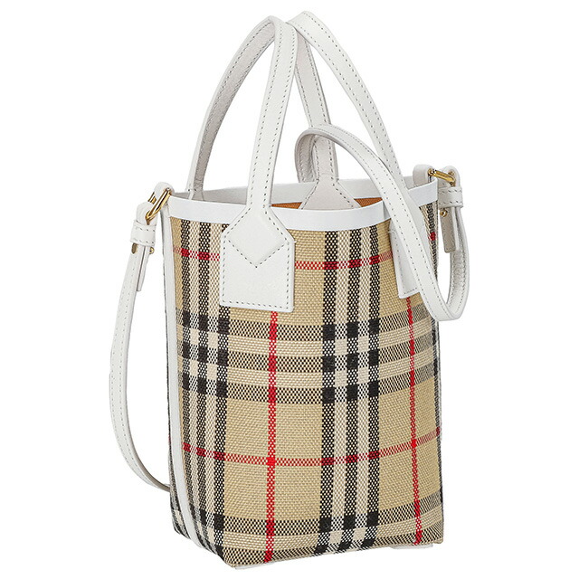 バ－バリ－ ハンドバッグ レディース BURBERRY チェック 8072348 ベージュ 軽量 小さめ 手提げ ブランド 高級 おしゃれ プレゼント 女性 実用的 かわいい