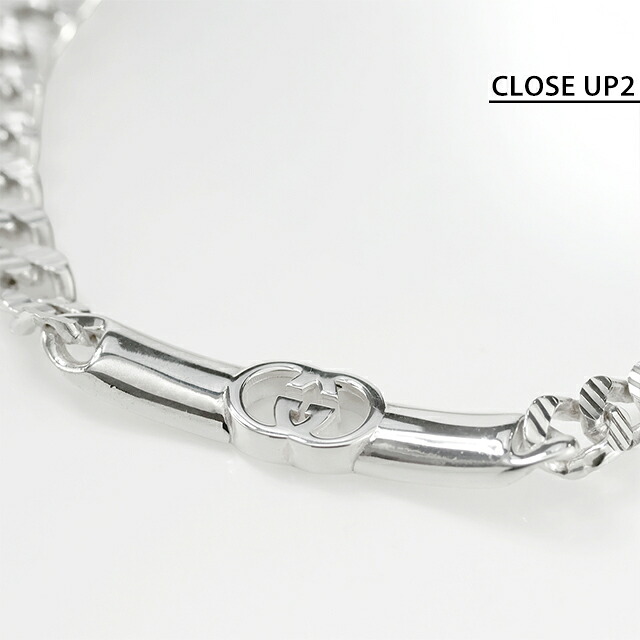 グッチ ブレスレット メンズ レディース GUCCI インターロッキング チェーン ロゴ 853978 J8400 0818 シルバー アクセサリー 腕輪 ジュエリー ブランド 高級 おしゃれ プレゼント 実用的 ペア