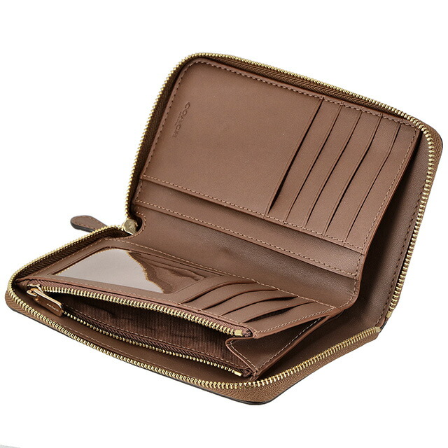 コーチ 二つ折り財布 レディース ブランド COACH シグネチャー 88913 IME74 カーキベージュ/サドルブラウン ウォレット 高級 おしゃれ プレゼント 実用的