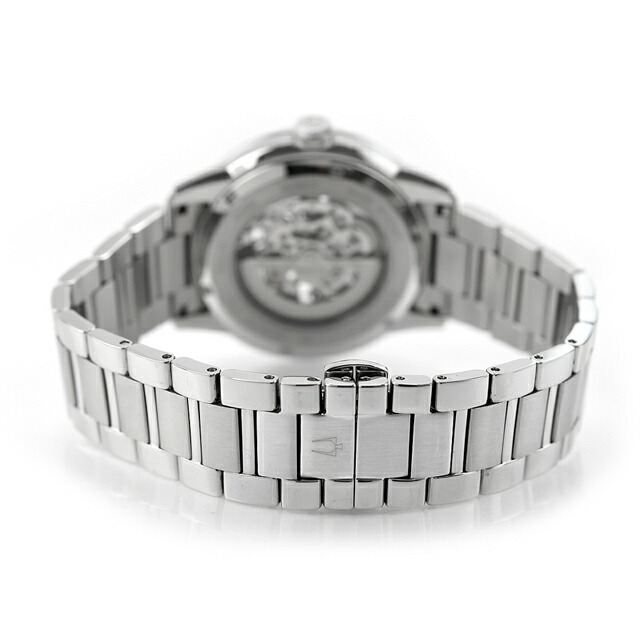 ブローバ クラシック 自動巻き 腕時計 ブランド メンズ オープンハート BULOVA 96A208 アナログ ブラック 黒 おしゃれ 防水 プレゼント 男性 実用的