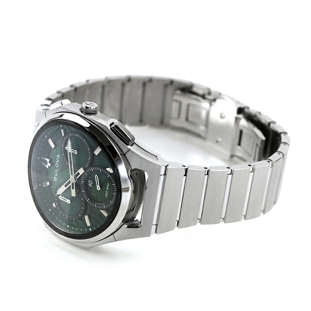 ブローバ カーブ ハイプレシジョンクォーツ 腕時計 ブランド メンズ クロノグラフ BULOVA 96A338 アナログ グリーン おしゃれ 防水 プレゼント 男性 実用的
