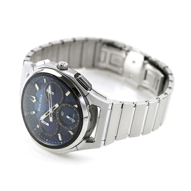 ブローバ カーブ ハイプレシジョンクォーツ 腕時計 ブランド メンズ クロノグラフ BULOVA 96A339 アナログ ブルー おしゃれ 防水 プレゼント 男性 実用的