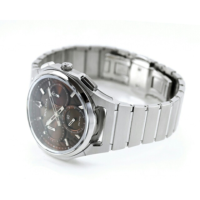 ブローバ カーブ ハイプレシジョンクォーツ 腕時計 ブランド メンズ クロノグラフ 替えベルト BULOVA 96K117 アナログ ブラウン おしゃれ 防水 プレゼント 男性 実用的