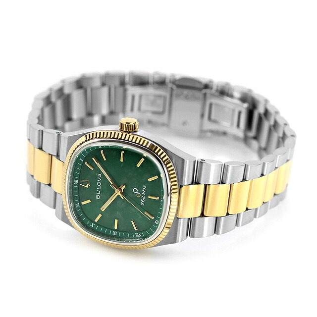 ブローバ スーパーセビーユ プレシジョニストクォーツ 腕時計 ブランド メンズ BULOVA 98A336 アナログ 翡翠 ゴールド おしゃれ 防水 プレゼント 男性 実用的