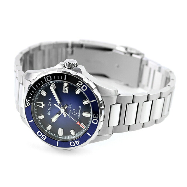 ブローバ マリンスター 自動巻き 腕時計 ブランド メンズ BULOVA 98B466 アナログ ブルー おしゃれ 防水 プレゼント 男性 実用的