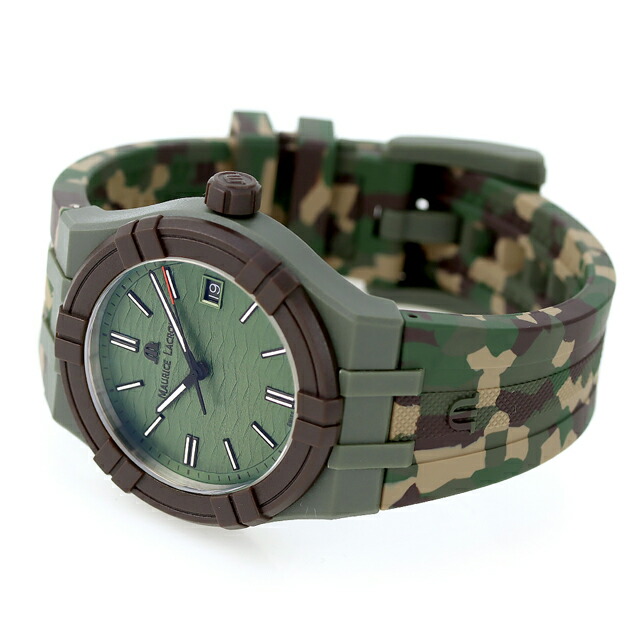 モーリスラクロア アイコン タイド 40mm クオーツ 腕時計 メンズ MAURICE LACROIX AI2008-D33DZ-000-0 アナログ グリーン カモフラージュ スイス製 ブランド おしゃれ 防水 プレゼント 男性 実用的