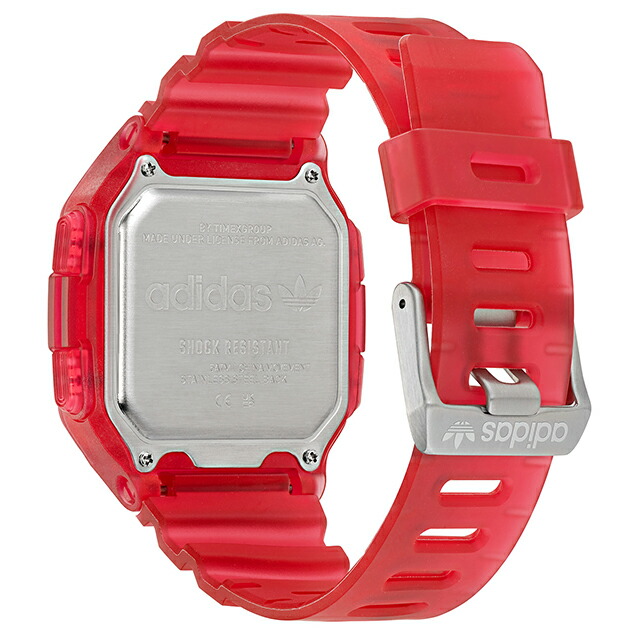 アディダス DIGITAL ONE GMT クオーツ 腕時計 メンズ レディース adidas AOST22051 デジタル レッド 赤 ブランド おしゃれ 防水 軽い 華奢 プレゼント 実用的