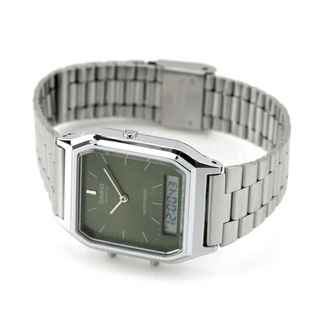 カシオ チープカシオ CASIO クォーツ 電池式 AQ-230A-3AMQY クラシック ユニセックス チプカシ 腕時計 シンプル ブランド カシオ casio グリーン おしゃれ アナデジ アナログ デジタル 防水 かわいい プレゼント 実用的 学生 受験生 受験用 試験用 受験対応