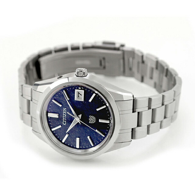 ザシチズン 30周年記念限定モデル 年差±5秒 藍染和紙文字板 高精度 光発電エコドライブ 腕時計 ブランド メンズ チタン 数量限定 ソーラー THE CITIZEN AQ4100-65M アナログ ネイビー 日本製 高級 おしゃれ 防水 プレゼント 男性 実用的
