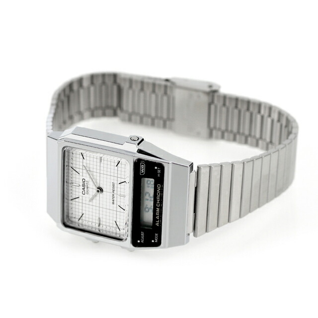AQ-800E-7A カシオ クラシック チプカシ ユニセックス メンズ レディース 腕時計 カシオ casio アナデジ ホワイト 白 ブランド おしゃれ 防水 小さい 軽い かわいい プレゼント 実用的