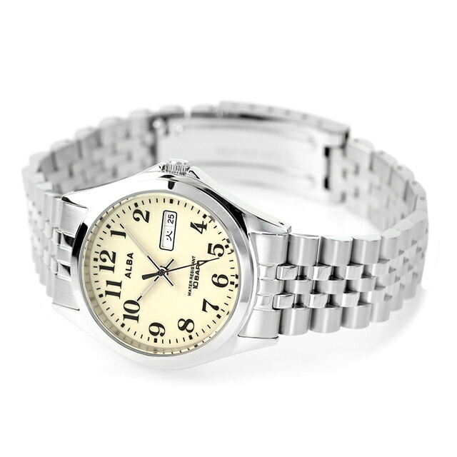 セイコー アルバ クオーツ 腕時計 メンズ SEIKO ALBA AQGK470 アナログ クリーム ブランド おしゃれ 防水 プレゼント 男性 実用的