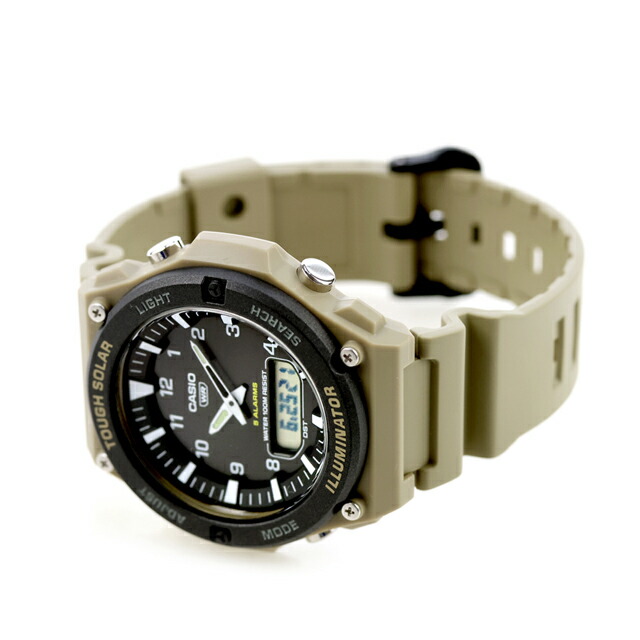 カシオ チープカシオ CASIO ソーラー AQ-S820W-5AV スタンダード 海外モデル メンズ チプカシ 腕時計 ブランド カシオ casio ブラック ベージュ 黒 おしゃれ アナデジ アナログ デジタル 防水 小さい 軽い かわいい プレゼント 実用的 学生