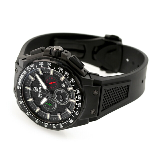 ブレラ ミラノ GRANTURISMO GT2 CHRONOGRAPH QUARTZ クオーツ ラグスポ 腕時計 メンズ クロノグラフ BRERA MILANO BMGTQC4503 アナログ ブラック 黒 ブランド おしゃれ 防水 プレゼント 男性 実用的