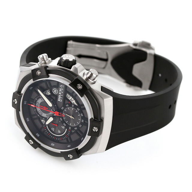 ブレラ ミラノ SUPERSPORTIVO EVO CHRONOGRAPH ラグスポ QUARTZ クオーツ 腕時計 メンズ クロノグラフ BRERA MILANO BMSSQC4501 アナログ ブラック 黒 ブランド おしゃれ 防水 プレゼント 男性 実用的