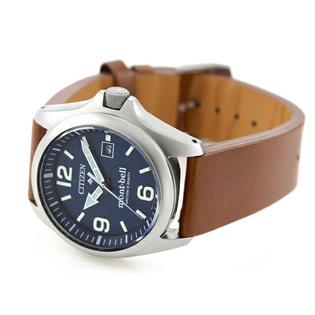シチズン プロマスター LANDシリーズ mont-bell 光発電エコドライブ 腕時計 ブランド メンズ チタン 数量限定 替えベルト ソーラー CITIZEN PROMASTER BN0247-01L アナログ ネイビー ブラウン おしゃれ 防水 文字盤 大きい プレゼント 男性 実用的