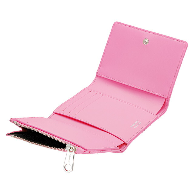 バ－バリ－ 三つ折り財布 レディース ブランド BURBERRY 8049282 ピンク ウォレット 高級 おしゃれ プレゼント 実用的