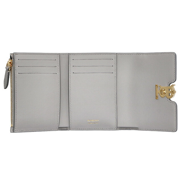 バ－バリ－ 三つ折り財布 レディース ブランド BURBERRY 8070433 グレー ウォレット 高級 おしゃれ プレゼント 実用的