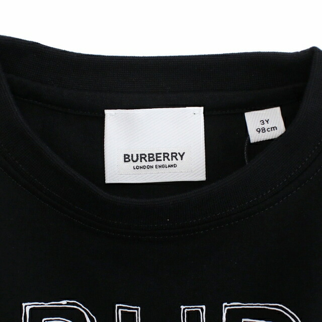 子供服 キッズ 女の子 男の子 高級 ブランド 出産祝い ギフト おしゃれ バーバリー 長袖Tシャツ ベビー BURBERRY コットン100% 8053776 BLACK ブラック ファッション 選べるモデル