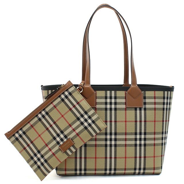バーバリー トートバッグ レディース BURBERRY コットン、レザー イタリア 8066163 BRIAR BROWN-BLACK ブラウン系 マルチカラー バッグ 軽量 手提げ ブランド 高級 おしゃれ プレゼント 女性 実用的 かわいい