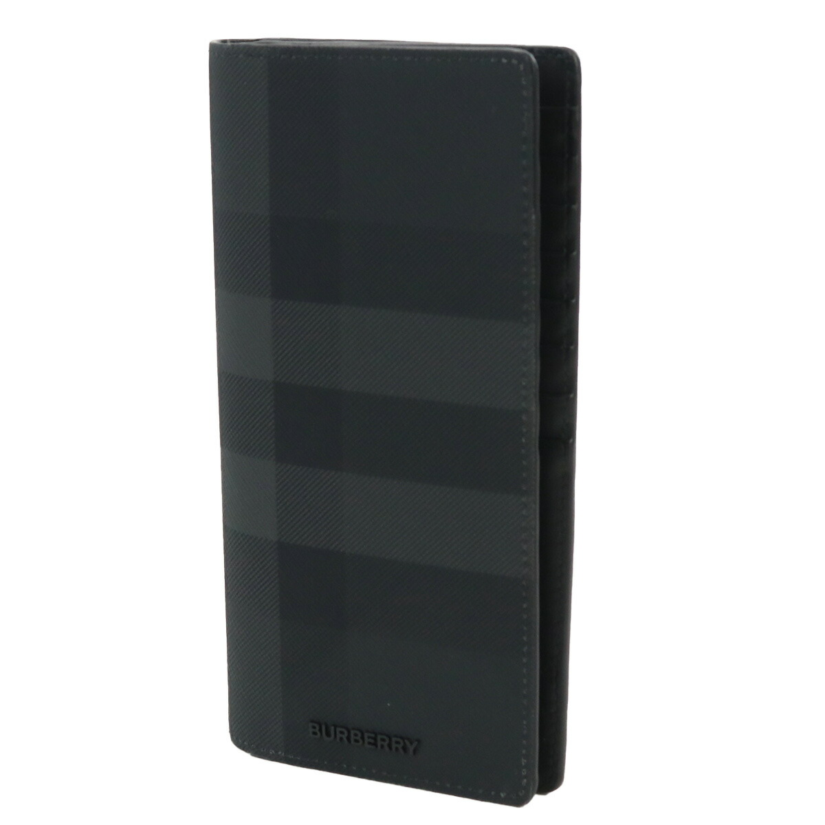 バーバリー 長財布ニ折小銭入付き メンズ BURBERRY 熱可塑性ポリウレタン コットン モルドバ 8070199 CHARCOAL ブラック グレー系 財布 ウォレット ブランド 高級 おしゃれ プレゼント 実用的