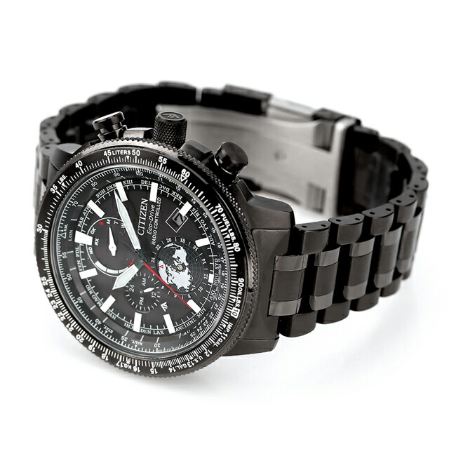 シチズン プロマスター SKYシリーズ 光発電エコ・ドライブ電波時計 ダイレクトフライト ジオ・トレッカー 光発電エコドライブ電波 腕時計 ブランド メンズ 電波ソーラー CITIZEN PROMASTER BY3005-56G アナログ ブラック 黒