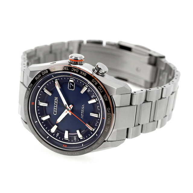 シチズン アテッサ エコドライブ電波時計 エコドライブ電波 腕時計 ソーラー電波腕時計 メンズ チタン 電波ソーラー CITIZEN ATTESA CB0287-68L アナログ ネイビー 日本製 高級 ブランド おしゃれ 防水 文字盤 大きい プレゼント 男性 実用的