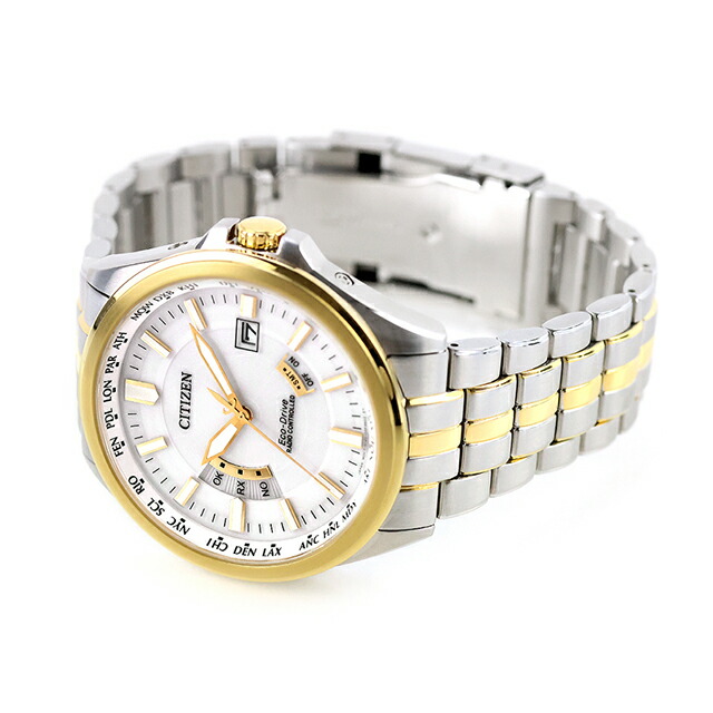 シチズン コレクション ダイレクトフライト エコドライブ電波 腕時計 ブランド メンズ 電波ソーラー CITIZEN COLLECTION CB0294-62A アナログ シルバー ゴールド おしゃれ 防水 プレゼント 男性 実用的