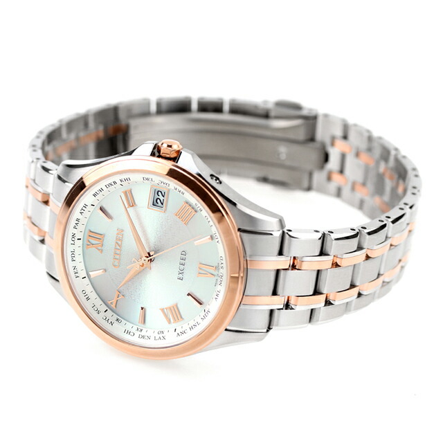 シチズン エクシード 電波ソーラー CB1084-51A CITIZEN EXCEED 腕時計 ソーラー電波腕時計 ソーラー電波時計 チタン シルバー ピンクゴールド 時計 高級 ブランド おしゃれ 防水 プレゼント 男性 実用的