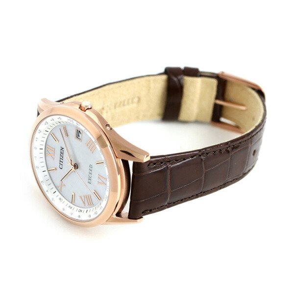 シチズン エクシード エコドライブ電波 CB1112-07W 腕時計 ソーラー電波腕時計 ソーラー電波時計 メンズ ホワイトシェル ブラウン CITIZEN EXCEED 高級 ブランド おしゃれ 防水 プレゼント 男性 実用的