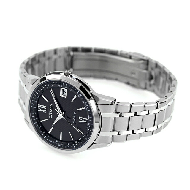 シチズン エクシード 世界最薄 光発電エコ・ドライブ電波時計 ダイレクトフライト 薄型 光発電エコドライブ電波 腕時計 ブランド メンズ チタン 電波ソーラー CITIZEN EXCEED CB1140-61E アナログ ブラック 黒 日本製
