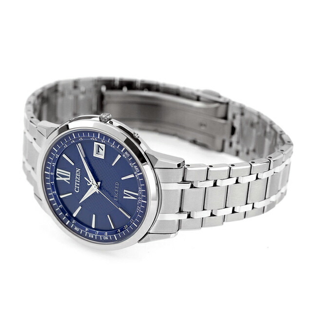 シチズン エクシード 世界最薄 光発電エコ・ドライブ電波時計 ダイレクトフライト 薄型 光発電エコドライブ電波 腕時計 ブランド メンズ チタン 電波ソーラー CITIZEN EXCEED CB1140-61L アナログ ネイビー 日本製
