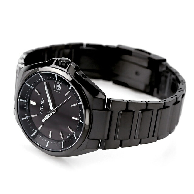 シチズン アテッサ エコドライブ電波 CB3015-53E 腕時計 ソーラー電波腕時計 ソーラー電波時計 メンズ オールブラック CITIZEN ATESSA 高級 ブランド おしゃれ 防水 文字盤 大きい プレゼント 男性 実用的
