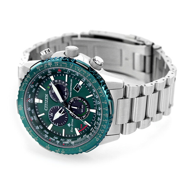 シチズン プロマスター エコドライブ電波 エコ・ドライブ電波時計 ダイレクトフライト SKYシリーズ 腕時計 ブランド メンズ クロノグラフ 電波ソーラー CITIZEN PROMASTER CB5004-59W アナログ グリーン 記念品 プレゼント ギフト